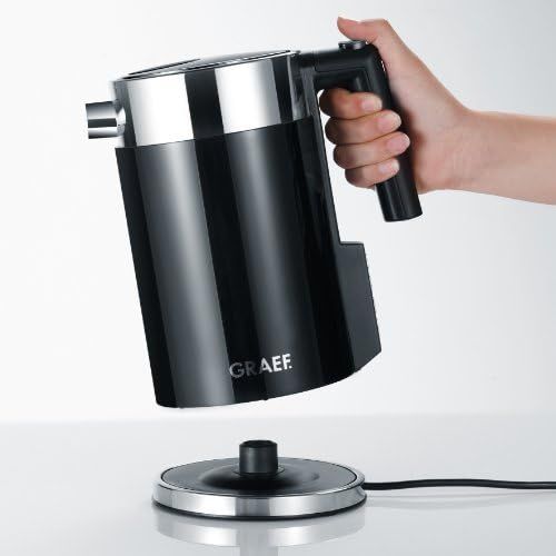  Graef Edelstahl Wasserkocher WK 702 mit Temperatureinstellung / Handbrueh-Taste fuer Filterkaffee / Edelstahl-Acryl, schwarz