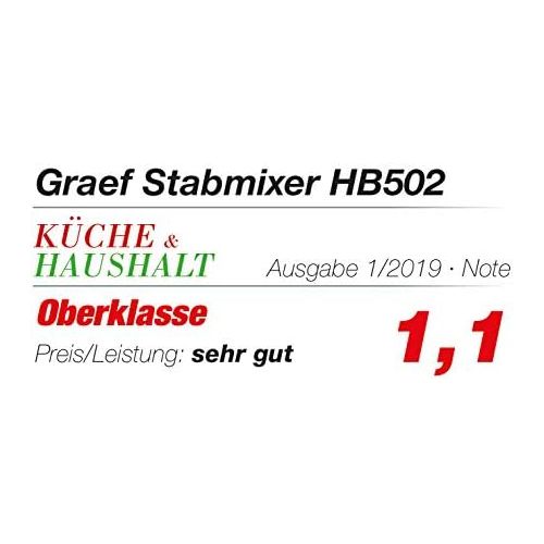  Graef HB501EU Stabmixer, Kunststoff, Edelstahl, Weiss