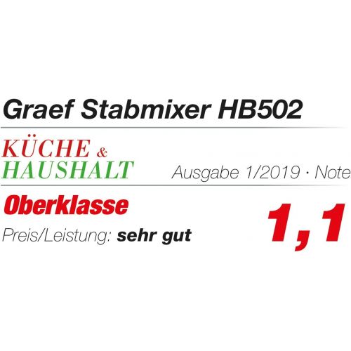  Graef HB501EU Stabmixer, Kunststoff, Edelstahl, Weiss
