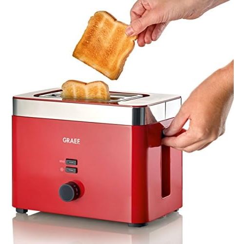  Graef TO63EU TO 63 2-Scheiben Toaster, Kunststoff, Rot