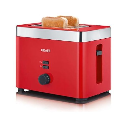  Graef TO63EU TO 63 2-Scheiben Toaster, Kunststoff, Rot