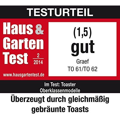  Graef TO63EU TO 63 2-Scheiben Toaster, Kunststoff, Rot