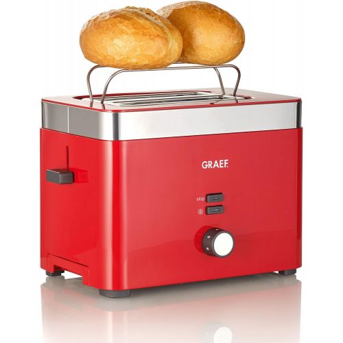 Graef TO63EU TO 63 2-Scheiben Toaster, Kunststoff, Rot