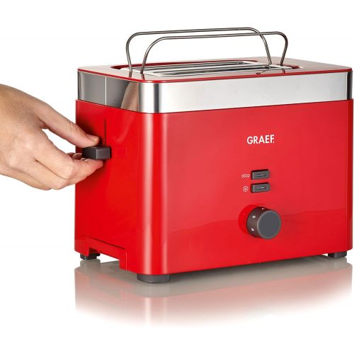  Graef TO63EU TO 63 2-Scheiben Toaster, Kunststoff, Rot