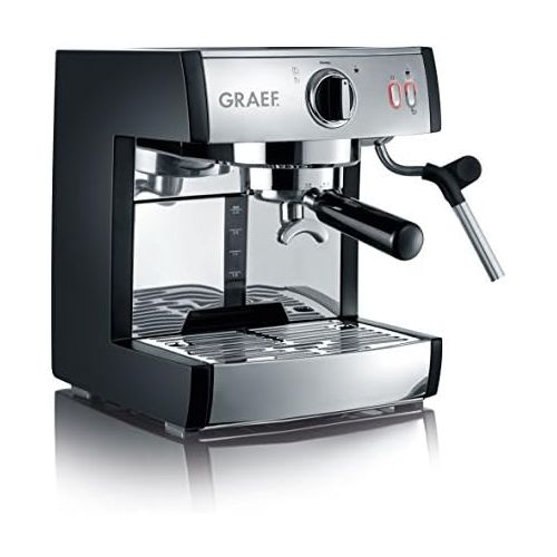  Graef ES702EU Siebtrager-Espressomaschine pivalla, 1410 W, 16 Bar, schwarz-matt/edelstahl