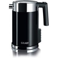 Graef Edelstahl Wasserkocher WK 702 mit Temperatureinstellung / Handbrueh-Taste fuer Filterkaffee / Edelstahl-Acryl, schwarz