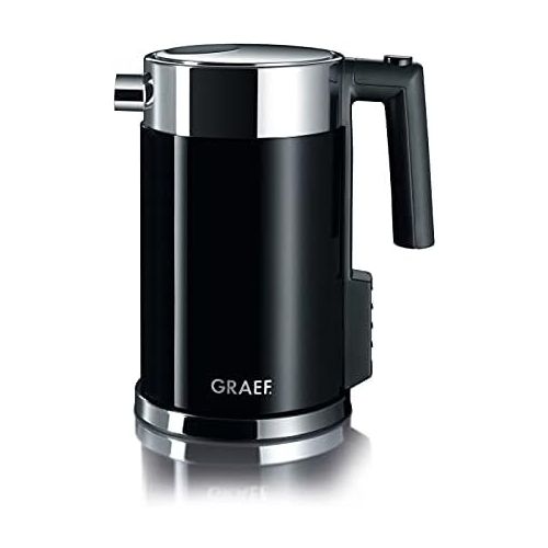  Graef Edelstahl Wasserkocher WK 702 mit Temperatureinstellung / Handbrueh-Taste fuer Filterkaffee / Edelstahl-Acryl, schwarz