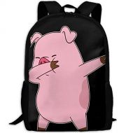 Grafffery Funny Pig Dabbing Fashion Outdoor Shoulders Bag Durable Travel Camping Backpack For Adult