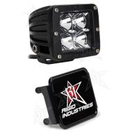 Grand Rigid Industries 20111 Combo With Free Cover - Includes Rigid # 20111 Dually Series Single LED Flood Light and FREE Black Polycarbonate Cover # 20191