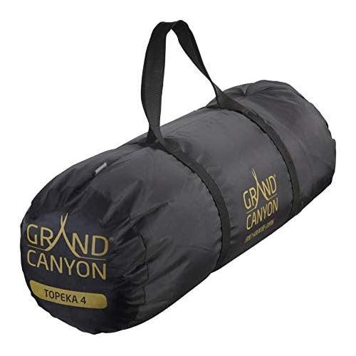  Grand Canyon Topeka 4 - grossezuegiges 4 Personen Zelt, Kuppelzelt, Igluzelt fuer Trekking, Camping, Outdoor, Festival, mit Vorbau fuer extra Stauraum, blau/schwarz, 302205