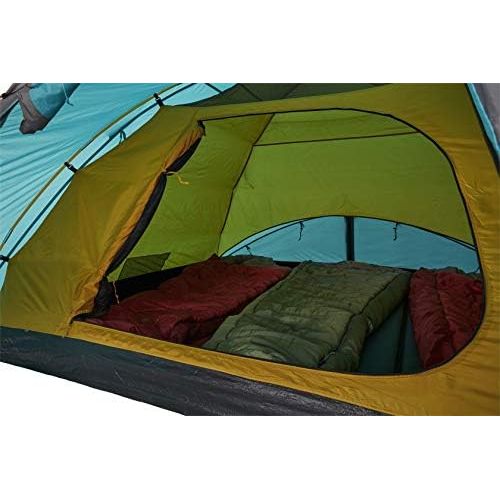  Grand Canyon Topeka 4 - grossezuegiges 4 Personen Zelt, Kuppelzelt, Igluzelt fuer Trekking, Camping, Outdoor, Festival, mit Vorbau fuer extra Stauraum, blau/schwarz, 302205