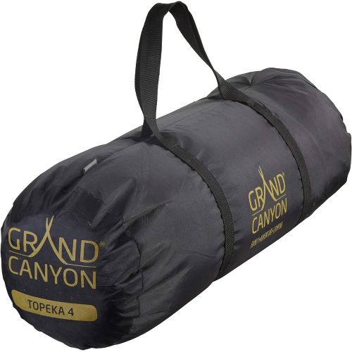  Grand Canyon Topeka 4 - grossezuegiges 4 Personen Zelt, Kuppelzelt, Igluzelt fuer Trekking, Camping, Outdoor, Festival, mit Vorbau fuer extra Stauraum, blau/schwarz, 302205