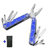 Grand Way 11 In 1 Multitool - Best Multi Tool All In One for Men - Multitool Knife Knives - Camping Survival EDC Multi-Tool - Blue Multitool Pliers - Multitools Pocket Knofe Multitool - Best