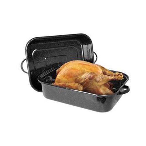  Granite Ware GraniteWare 21 Inch Rectangular Covered Roaster and Roasting Tool Set, Includes Baster, Basting Brush, Instant Read Thermometer, and Spiral Lacers
