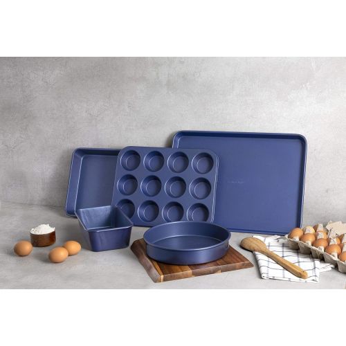  Granitestone Blue Nonstick Pots and Pans Set, 15 Piece Cookware & Bakeware Set with Ultra Nonstick PFOA Free Coating?Includes Frying Pans, Saucepans, Stock Pots, Steamers, Cookie S