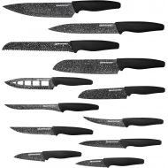 Granitestone Nutriblade 12-Piece Santoku Knives, High Grade Professional Chef Kitchen Knives with Easy-Grip Handles, Stainless Steel Rust-proof blades ? Dishwasher-safe As Seen On