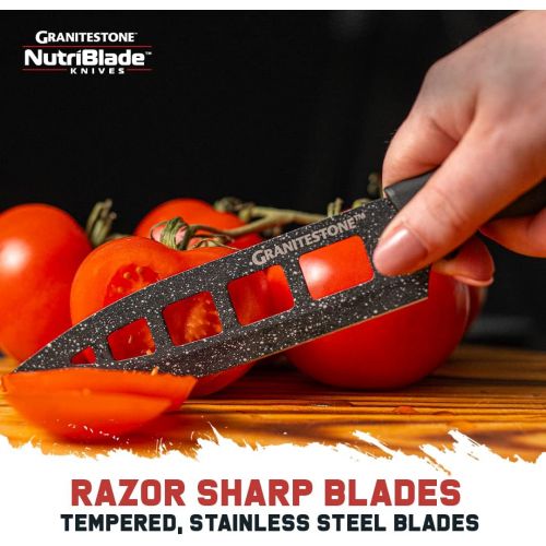  Granitestone Nutriblade 12-Piece Santoku Knives, High Grade Professional Chef Kitchen Knives with Easy-Grip Handles, Stainless Steel Rust-proof blades ? Dishwasher-safe As Seen On