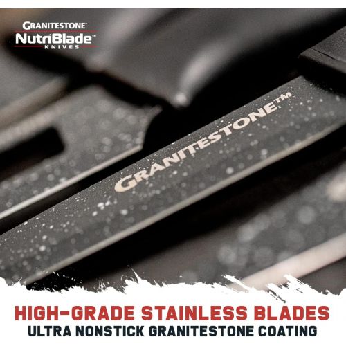  Granitestone Nutriblade 12-Piece Santoku Knives, High Grade Professional Chef Kitchen Knives with Easy-Grip Handles, Stainless Steel Rust-proof blades ? Dishwasher-safe As Seen On