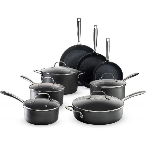  Granitestone Pro Pots and Pans Set 13 Piece Hard Anodized Premium Chef’s Cookware with Ultra Nonstick Diamond & Mineral Coating, Stainless Steel Stay Cool Handles Oven Dishwasher &