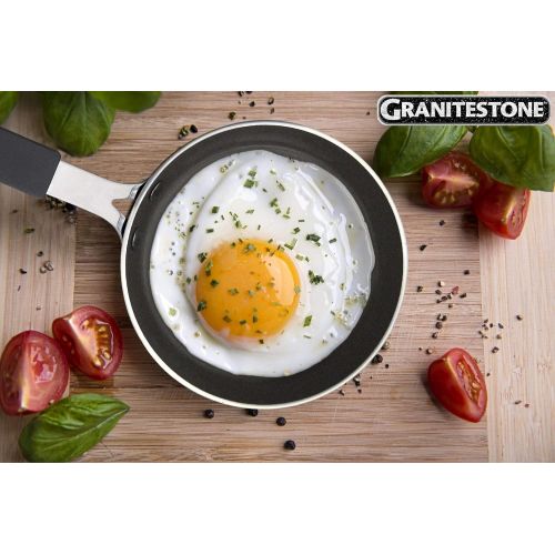  Granitestone Egg Pan 5.5 inches Nonstick Novelty-Sized Eggpan Omelet Pan with Rubber Grip Heat-Proof Handle Egg Frying Pan, Dishwasher and Oven Safe Breakfast Pan, PFOA-Free Fry Pa