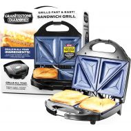 [아마존베스트]Granitestone Sandwich Maker, Toaster & Electric Panini Grill with Ultra Nonstick Mineral Surface - Makes 2 Sandwiches in Minutes with Virtually No Clean Up, with Easy Cut Edges and