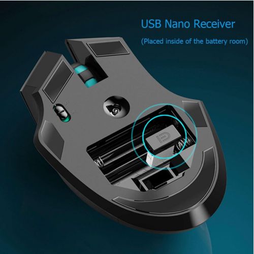  [아마존베스트]Granvela Noiseless Wireless Mouse,Forter i720 Erognomic Right-handed Design Wireless Silent Gaming Mouse For Windows and MAC - Black