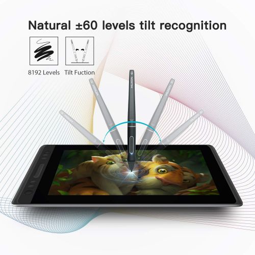  HUION Huion Kamvas PRO13 GT-133 HD Pen Display 13.3 Inches Drawing Monitor Tilt Function Battery-Free Stylus with 8192 Pen Pressure and 4 Express Keys 1 Touch Bars