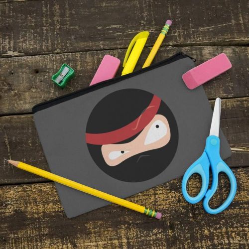  Graphics and More Ninja Face Head Funny Pencil Pen Organizer Zipper Pouch Case