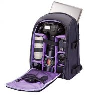 G-raphy Camera Backpack Photography Bag with Laptop Compartment/Tripod Holder for Dslr SLR Cameras (Purple)