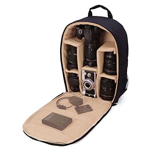  G-raphy Camera Bag Camera Backpack with Rain Cover / Tripod Belt for DSLR SLR Cameras( Nikon,Canon,Sony,Fuji,Panasonic etc), Lenses, Tripod and Accessories (Khaki, Large)
