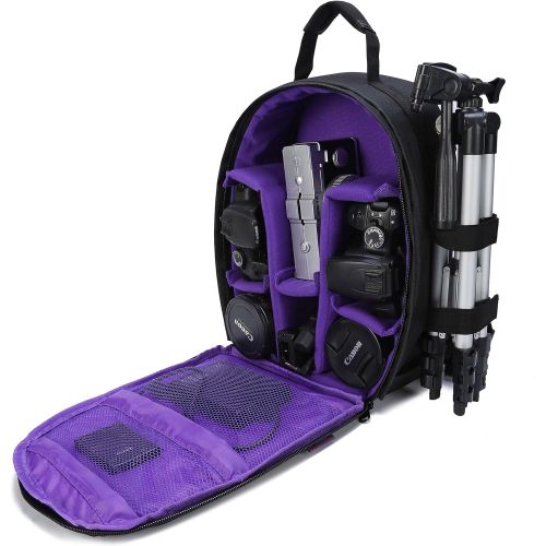  G-raphy Camera Bag with Rain Cover Small Type for DSLR Cameras , Lenses, Tripod and Accessories (Purple, Small)