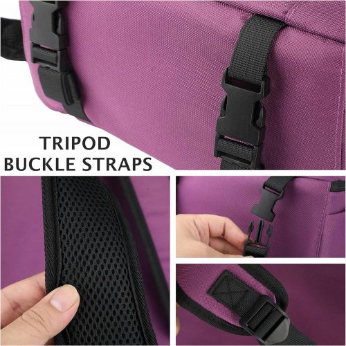  G-raphy Camera Backpack Photography Backpack 14 x 10 x 5 for women with Raincover and Tablet Compartment (Purple)