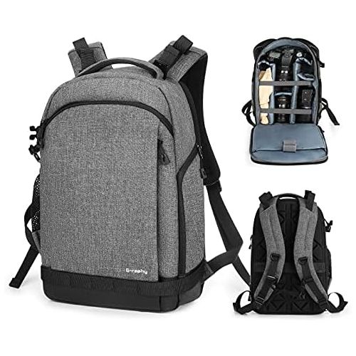  G-raphy Professional Camera Backpack Waterproof for Nikon, Canon,Panasonic,Sony etc (Grey)