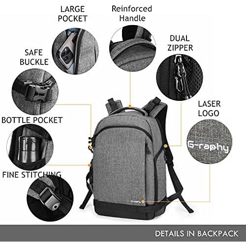  G-raphy Professional Camera Backpack Waterproof for Nikon, Canon,Panasonic,Sony etc (Grey)