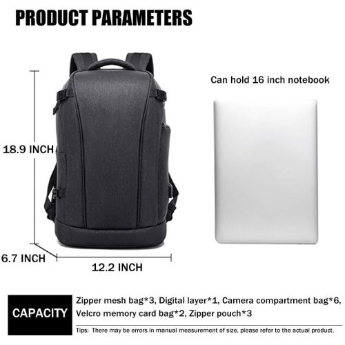  G-raphy Profesional Camera Backpack DSLR SLR Backpack Waterproof by G-raphy with Laptop Room / Tripod Holder /Hardshell Back Support