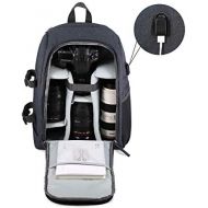 G-raphy Camera Backpack Photography Backpack Waterproof with Laptop Compartment/Tripod Holder for Nikon,Canon,Sony,Panasonic (Grey)