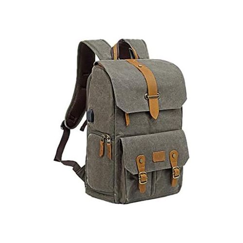  Camera Backpack Retro Style Photography Bag by G-raphy for DSLR Cameras,15.6 laptop, Tripods (Army Green)