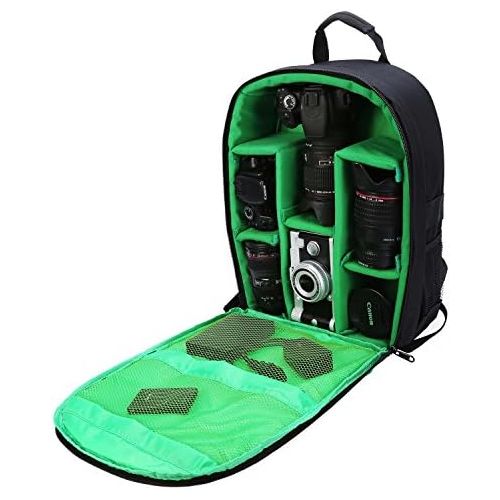  G-raphy Camera Bag Camera Backpack with Rain Cover for DSLR SLR Cameras ( Nikon,Canon,Sony,Fuji,Panasonic etc), Lenses, Tripod and Accessories (Green, Large)