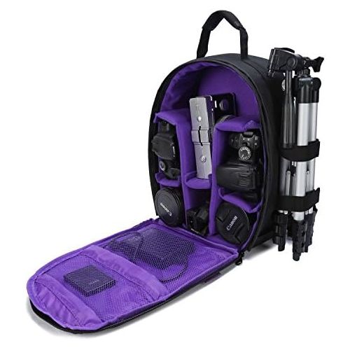  G-raphy Camera Bag with Rain Cover Small Type for DSLR Cameras , Lenses, Tripod and Accessories (Purple, Small)