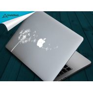 GraphyShackInteriors White Dandelion, Macbook Deca,l Mac Decal, Sticker, Decals, Stickers, Water Resistant, Girl Decal, Girly Sticker, Gift For Her