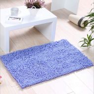 Grapy Non-Slip Absorbent Soft Microfiber Chenille Door Mat for Bathroom Bedroom Kitchen Washable Floor Mat Carpet Rug for Home Office Decoration Shaggy Dog Doormat Lilac 23.6 X 35.