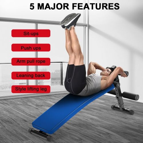  Graspwind Sit Up Bench Board Arc-Shaped Incline Decline Abdominal Adjustable Weight Bench Workout for Home Gym