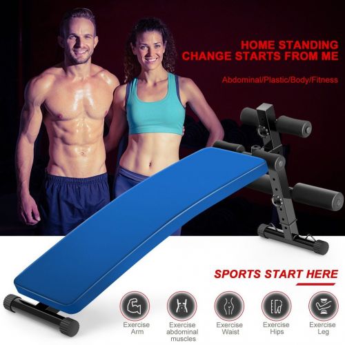  Graspwind Sit Up Bench Board Arc-Shaped Incline Decline Abdominal Adjustable Weight Bench Workout for Home Gym