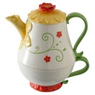 Grasslands Road Petals Spring Daffodil Stacked Tea for One Ceramic Teapot & Cup