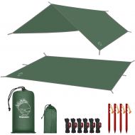 Grassman Camping Tarp, Ultralight Waterproof 10x10ft/10x12ft Rain Fly Shelter, Easy to Setup Camping Tarp Tent, Perfect for Backpacking, Hiking, Travel, Outdoor Adventures Survival