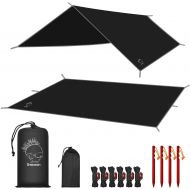 Grassman Camping Tarp, Ultralight Waterproof 10x10ft/10x12ft Rain Fly Shelter, Easy to Setup Camping Tarp Tent, Perfect for Backpacking, Hiking, Travel, Outdoor Adventures Survival