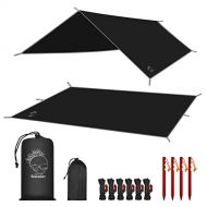 Grassman Camping Tarp, Ultralight Waterproof 10x10ft/10x12ft Rain Fly Shelter, Easy to Setup Camping Tarp Tent, Perfect for Backpacking, Hiking, Travel, Outdoor Adventures Survival