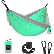 Grassman Camping Hammock, 100% Reuseable Nylon Single Portable Hammock with Tree Straps, Lightweight Nylon Parachute Hammocks Camping Accessories Gear for Indoor Outdoor Activities