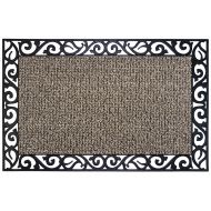 Grassworx GrassWorx Clean Machine Wrought Iron Stems and Leaves Doormat, 24 x 36, Earth Taupe (10374069)