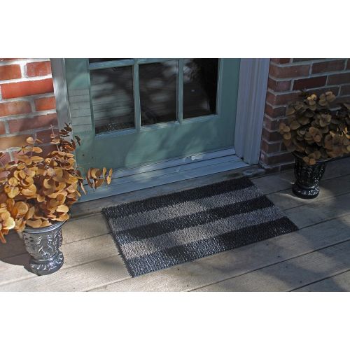  Grassworx GrassWorx Clean Machine Patio Stripe Doormat, 18 x 30, Root Beer (10371829)